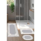 Alanur Home Eko Trend Djt 3 Lü Yıkanabilir Kaymaz Taban Banyo Paspas Seti 657M Modern Camel - Gri