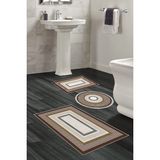 Alanur Home Eko Trend Djt 3 Lü Yıkanabilir Kaymaz Taban Banyo Paspas Seti 675M Modern Gold