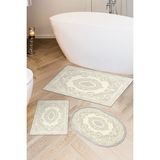 Alanur Home Eko Trend Djt 3 Lü Yıkanabilir Kaymaz Taban Banyo Paspas Seti 747 Klasik Bej - Krem
