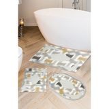 Alanur Home Eko Trend Djt 3 Lü Yıkanabilir Kaymaz Taban Banyo Paspas Seti S1030 Modern Krem
