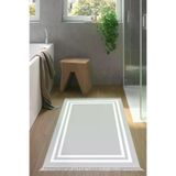 Alanur Home Eko Trend Djt Banyo Paspası Yıkanabilir Kaymaz Taban 1696 Bordürlü Gri Beyaz 1696-Trend-Banyo
