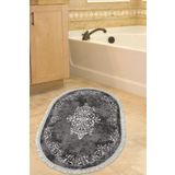 Alanur Home Eko Trend Djt Banyo Paspası Yıkanabilir Kaymaz Taban 616 Oval Klasik Gri 616-Trend-Banyo-Oval