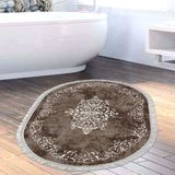 Alanur Home Eko Trend Djt Banyo Paspası Yıkanabilir Kaymaz Taban 616 Oval Klasik Kahve - 80 x 120 cm - Kahverengi