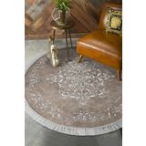 Alanur Home Eko Trend Djt Banyo Paspası Yıkanabilir Kaymaz Taban 616 Yuvarlak Klasik Bej 616-Trend-Banyo-Yuvarlak