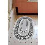 Alanur Home Eko Trend Djt Banyo Paspası Yıkanabilir Kaymaz Taban 651m Oval Modern Gri 651M-Trend-Banyo-Oval