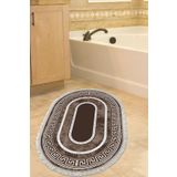 Alanur Home Eko Trend Djt Banyo Paspası Yıkanabilir Kaymaz Taban 651m Oval Modern Kahve 651M-Trend-Banyo-Oval