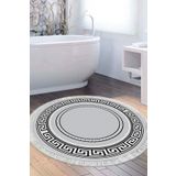 Alanur Home Eko Trend Djt Banyo Paspası Yıkanabilir Kaymaz Taban 651m Yuvarlak Modern Gri 651M-Trend-Banyo-Yuvarlak