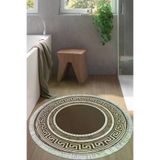 Alanur Home Eko Trend Djt Banyo Paspası Yıkanabilir Kaymaz Taban 651m Yuvarlak Modern Kahve 651M-Trend-Banyo-Yuvarlak