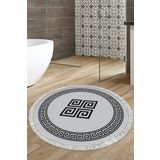 Alanur Home Eko Trend Djt Banyo Paspası Yıkanabilir Kaymaz Taban 656m Yuvarlak Modern Gri 656M-Trend-Banyo-Yuvarlak