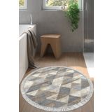 Alanur Home Eko Trend Djt Banyo Paspası Yıkanabilir Kaymaz Taban 661 Yuvarlak Iskandinav Bej 661-Trend-Banyo-Yuvarlak