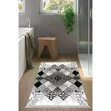 Alanur Home Eko Trend Djt Banyo Paspası Yıkanabilir Kaymaz Taban Mu120 Patchwork Gri Mu120-Trend-Banyo