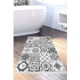 Alanur Home Eko Trend Djt Banyo Paspası Yıkanabilir Kaymaz Taban Mu144 Patchwork Gri Mu144-Trend-Banyo