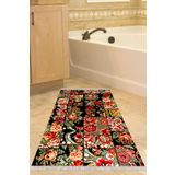 Alanur Home Eko Trend Djt Banyo Paspası Yıkanabilir Kaymaz Taban P1333 Etnik Bordo P1333-Trend-Banyo