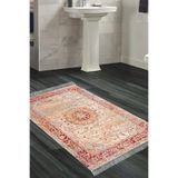 Alanur Home Eko Trend Djt Banyo Paspası Yıkanabilir Kaymaz Taban P1356 Vintage Kırmızı P1356-Trend-Banyo