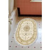 Alanur Home Eko Trend Djt Banyo Paspası Yıkanabilir Kaymaz Taban P1360 Oval Osmanlı Krem P1360-Trend-Banyo-Oval