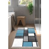 Alanur Home Eko Trend Djt Banyo Paspası Yıkanabilir Kaymaz Taban S5044 Geometrik Mavi S5044-Trend-Banyo