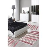Alanur Home Eko Trend Djt Yıkanabilir Kaymaz Taban 3 Lü Yatak Odası Takımı 1677 Degrade Kahve - Kırmızı