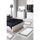 Alanur Home Eko Trend Djt Yıkanabilir Kaymaz Taban 3 Lü Yatak Odası Takımı 767 Bordürlü Bordo - Gri