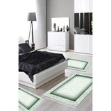 Alanur Home Eko Trend Djt Yıkanabilir Kaymaz Taban 3 Lü Yatak Odası Takımı 767 Bordürlü Bordo - Yeşil