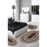 Alanur Home Eko Trend Djt Yıkanabilir Kaymaz Taban Oval 3 Lü Yatak Odası Takımı 651M Modern Gold - Kahve