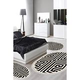 Alanur Home Eko Trend Djt Yıkanabilir Kaymaz Taban Oval 3 Lü Yatak Odası Takımı 658M Modern Siyah