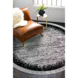 Alanur Home Eko Trend Kaymaz Taban Dijital Salon Halısı 1342 Yuvarlak Modern Siyah 1342-Trend-Banyo-Yuvarlak