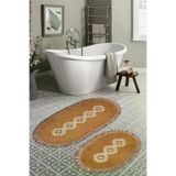 Alanur Home Eyfel Saçaklı Welsoft Dantelli 2'li Banyo Klozet Takımı Açık Kahve