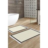Alanur Home Kaymaz Taban Djt Klozet Takımı Trend Saçaklı Dokuma Desen E5007 - Açık Krem