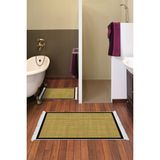Alanur Home Kaymaz Taban Djt Klozet Takımı Trend Saçaklı Dokuma Desen E5007 - Altın - Krem
