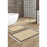 Alanur Home Kaymaz Taban Djt Klozet Takımı Trend Saçaklı Dokuma Desen E5007 - Bej - Kahverengi
