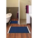 Alanur Home Kaymaz Taban Djt Klozet Takımı Trend Saçaklı Dokuma Desen E5007 - Koyu Lacivert