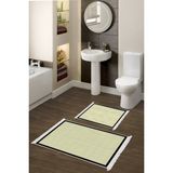 Alanur Home Kaymaz Taban Djt Klozet Takımı Trend Saçaklı Dokuma Desen E5007 - Sarı - Bej