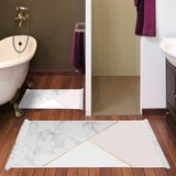 Alanur Home Kaymaz Taban Djt Klozet Takımı Trend Saçaklı Geometrik E5008 Beyaz