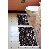 Alanur Home Kaymaz Taban Djt Klozet Takımı Trend Saçaklı Geometrik E5009 Siyah