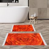 Alanur Home Kaymaz Taban Djt Klozet Takımı Trend Saçaklı Geometrik E5011 Turuncu