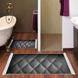 Alanur Home Kaymaz Taban Djt Klozet Takımı Trend Saçaklı Geometrik E5013 Siyah