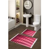 Alanur Home Kaymaz Taban Djt Klozet Takımı Trend Saçaklı Geometrik E5017 Pudra