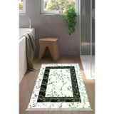 Alanur Home M12341-Trend-Banyo Eko Trend Djt Banyo Paspası Yıkanabilir Kaymaz Taban M12341 Bordürlü Krem