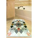Alanur Home Mu120-Trend-Banyo Eko Trend Djt Banyo Paspası Yıkanabilir Kaymaz Taban Mu120 Patchwork Renkli