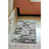 Alanur Home Mu148-Trend-Banyo Eko Trend Djt Banyo Paspası Yıkanabilir Kaymaz Taban Mu148 Patchwork Gri