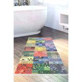 Alanur Home Mu148-Trend-Banyo Eko Trend Djt Banyo Paspası Yıkanabilir Kaymaz Taban Mu148 Patchwork Renkli