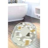 Alanur Home S1030-Trend-Banyo-Oval Eko Trend Djt Banyo Paspası Yıkanabilir Kaymaz Taban S1030 Oval Modern Krem