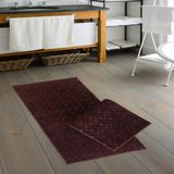 Alanur Home Welsoft Karo Bambo Klozet Takımı 2 Pcs ( 60 x 100 50 x 60 ) Kahve