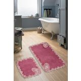 ALANUR Viyana Welsoft Dantelli Banyo 2'li Klozet Takımı Fuşya VİYANA