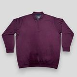 AlanyaXXL Büyük Beden Polo Yakalı Fermuar Kapamalı Pamuklu Erkek Kazak - Bordo - 2XL