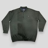 AlanyaXXL Büyük Beden Polo Yakalı Fermuar Kapamalı Pamuklu Erkek Kazak - Haki - 2XL