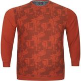 AlanyaXXL Turuncu Düz Renk Pamuklu Erkek Sweat Kazak Bisiklet Yaka Bol Kesim - 2XL