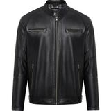 Alanzo (Plus) Erkek Siyah Deri Ceket 24WGE63991M - 4XL