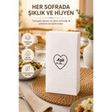 Alapak AŞK İLE YAP BEYAZ Desenli Baskılı Peçete Hediyelik 1 adet