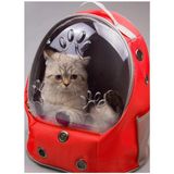 AlaPet Ufo Astronot Kedi Taşıma Çantası - 7 Hava Kanallı Pati Desenli 47X40X35CM (15KG) - Kırmızı